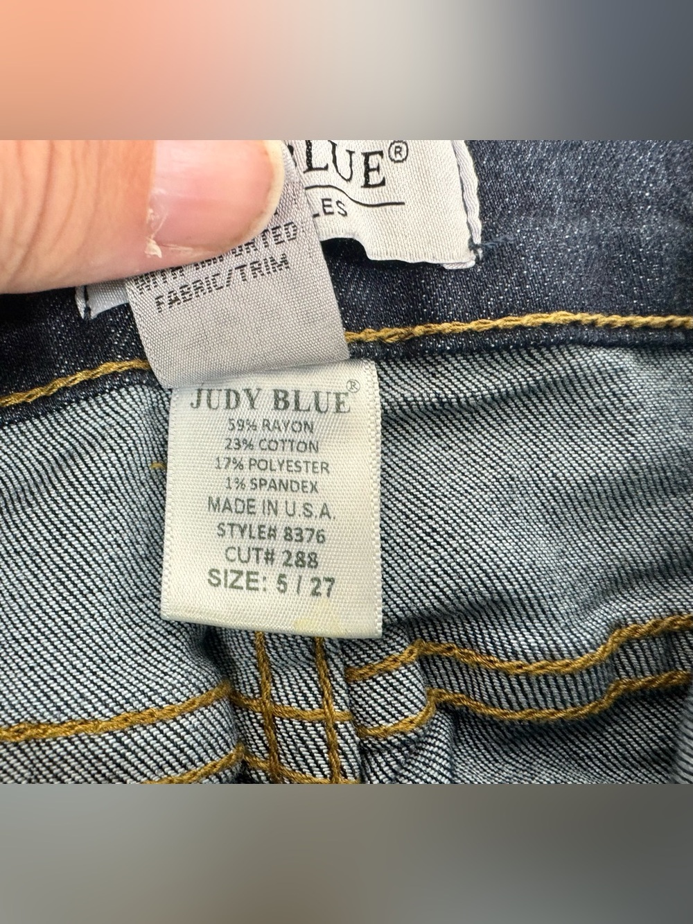 Judy Blue Jeans Womens 5/27 Blue Mid Rise Skinny Fit - Picture 5 of 12